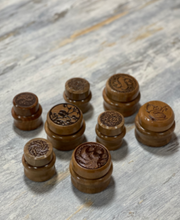 Load image into Gallery viewer, Wooden Ink Pot with Carved Lid