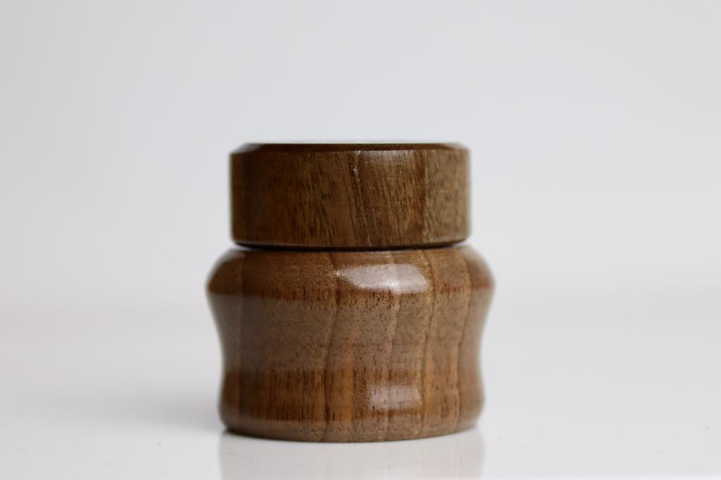 Wooden Inkwell with Carved Lid